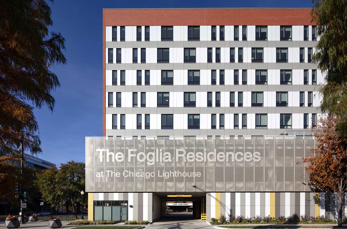 Close up street view of The Foglia Residences